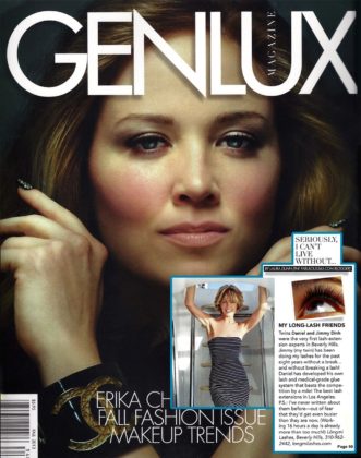 The article "Seriously, I can't live without my long-lash friends" by Laura Dunn (The Fabulous365.com blogger) featuring Daniel Ph&uacute; on the front page of Genlux Magazine, Fall 2013.
