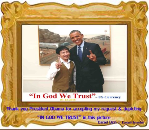 Daniel Ph&uacute; với tổng thống Obama.