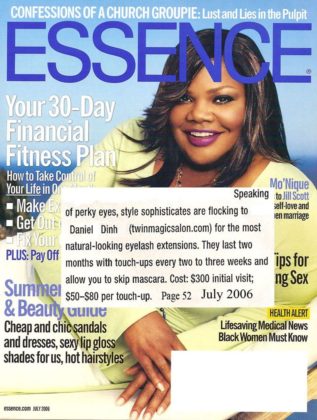 B&agrave;i viết về Daniel Ph&uacute; tr&ecirc;n trang b&igrave;a của Essence Magazine, July 2006.