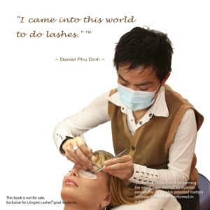 Daniel performing the single method for eyelash extension