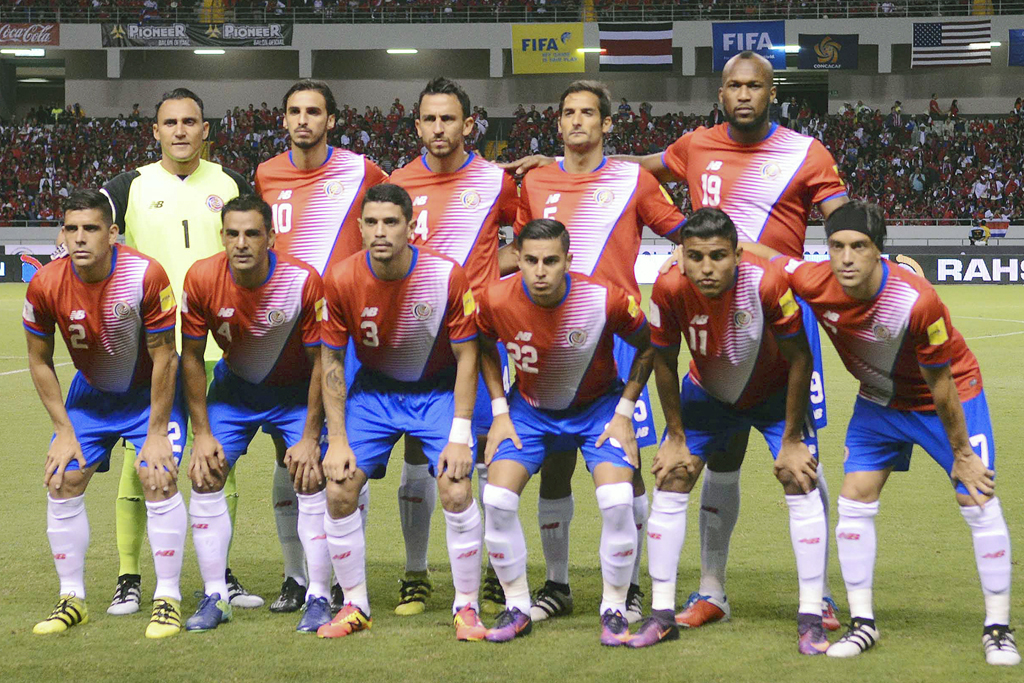 Ðội tuyển Costa Rica trước trận đấu với Hoa Kỳ của vòng loại World Cup 2018 khu vực CONCACAF diễn ra tại San Jose, Costa Rica ngày 15 tháng 11, 2016. (Hình: Getty Images)