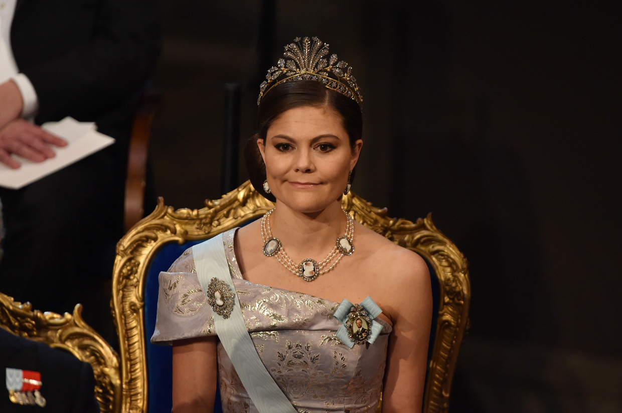 STOCKHOLM, SWEDEN - DECEMBER 10: Crown Princess Victoria of Sweden attends the Nobel Prize Awards Ceremony at Concert Hall on December 10, 2016 in Stockholm, Sweden. (Photo by Pascal Le Segretain/Getty Images)