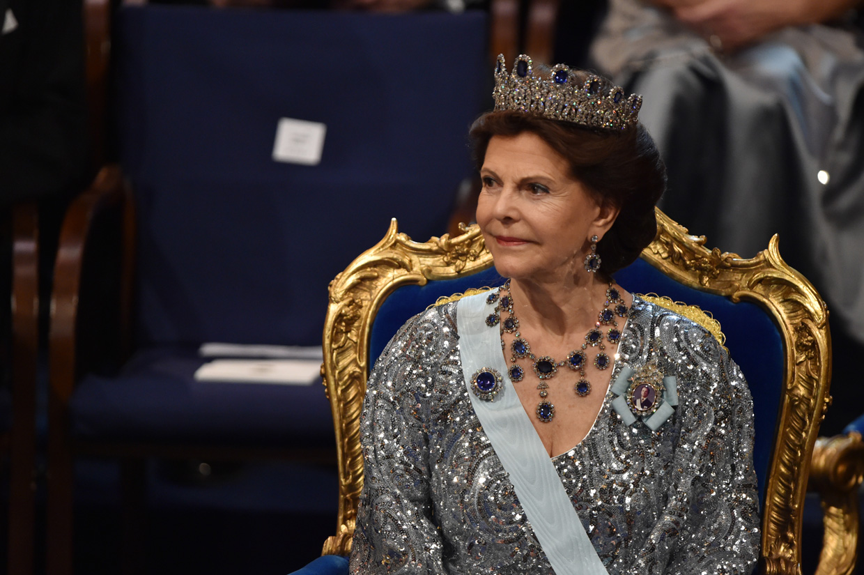 STOCKHOLM, SWEDEN - DECEMBER 10: Queen Silvia of Sweden attends the Nobel Prize Awards Ceremony at Concert Hall on December 10, 2016 in Stockholm, Sweden. (Photo by Pascal Le Segretain/Getty Images)