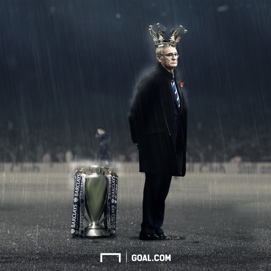 Claudio Ranieri trong nỗi buồn khi đội nhà Leicester City thi đấu bết bát. (Hình: Goal.com)