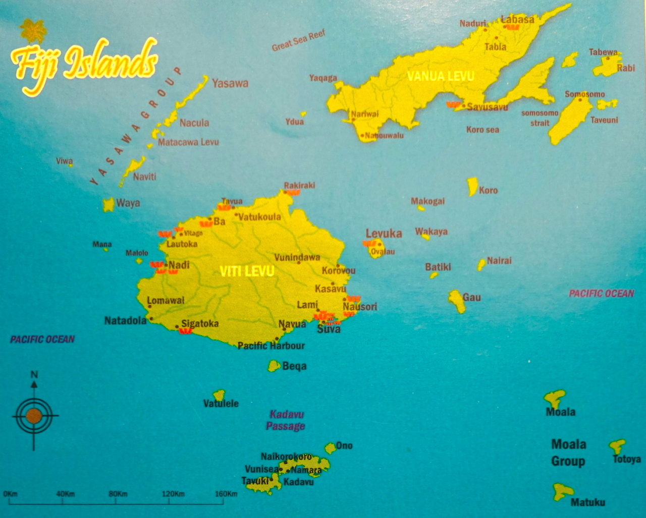 Bản đồ quần đảo Fiji Islands. (Hình: ATNT Tours & Travel)