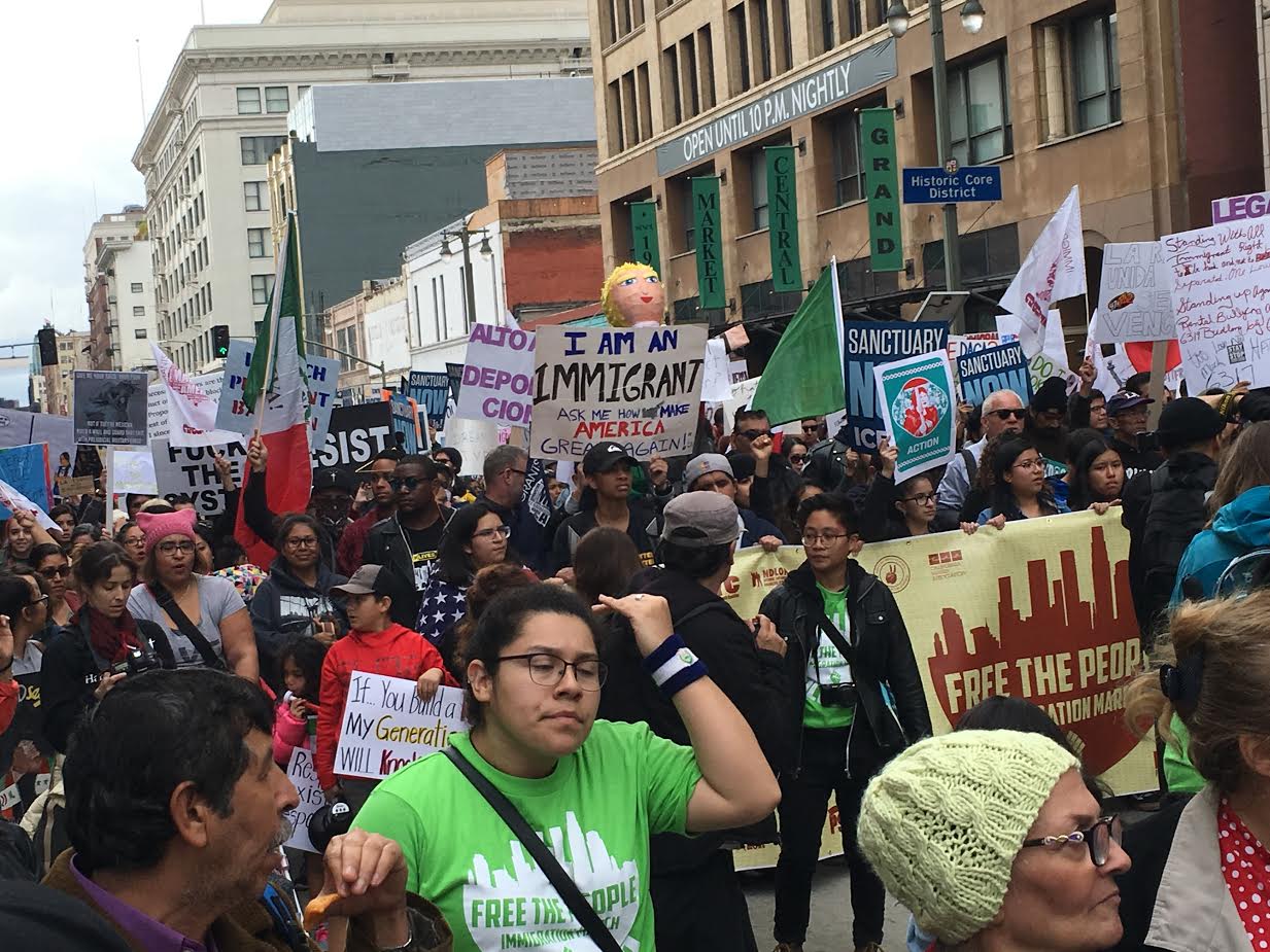 "Free the People" Immigration March downtown Los Angeles February 18, 2017. (Photo: Titi Mary Tran)