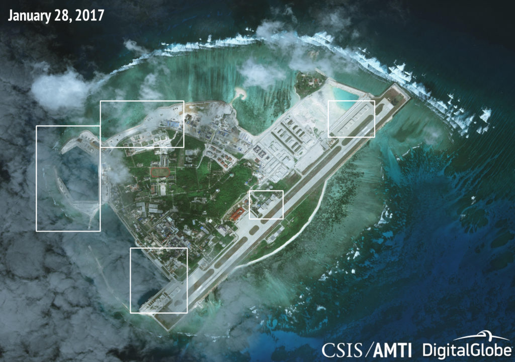 Không ảnh đảo Phú Lâm chụp ngày 28 Tháng Giêng 2017. (Hình: CSIS)