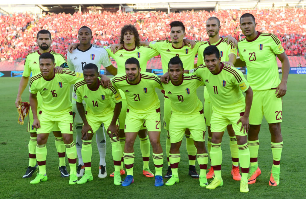 Đội tuyển Venezuela trước trận đấu vòng loại World Cup 2018 khu vực Nam Mỹ với đội tuyển Chile diễn ra tại Santiago, Chile ngày 28 Tháng Ba, 2017. (Hình: Getty Images)