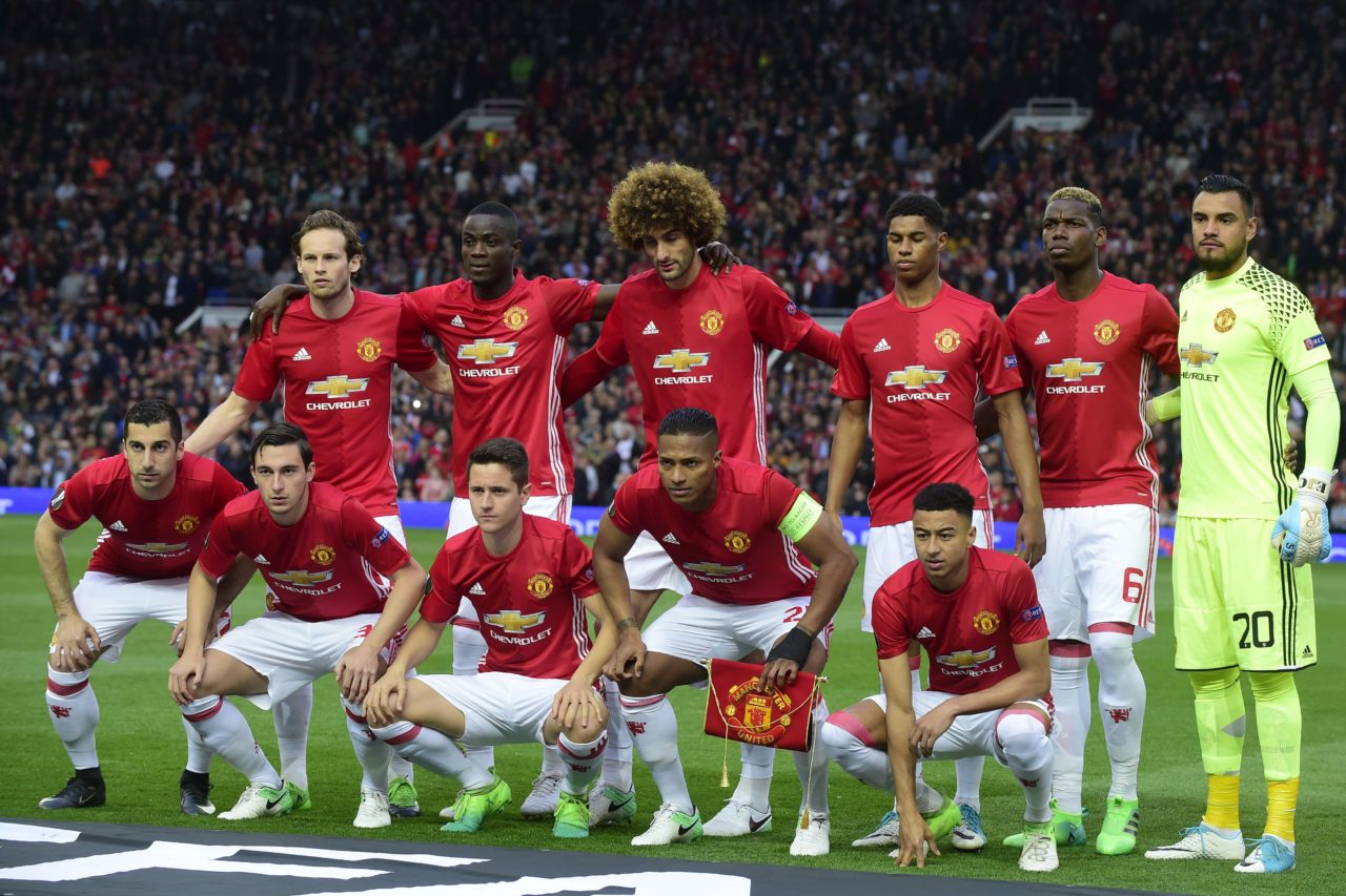 Cầu thủ đội Manchester United trước trận đấu bán kết lượt về giải UEFA Europa League với đội Celta Vigo diễn ra trên sân Old Trafford, Manchester, Anh Quốc ngày 11 Tháng Năm 2017. (Hình: Getty Images)