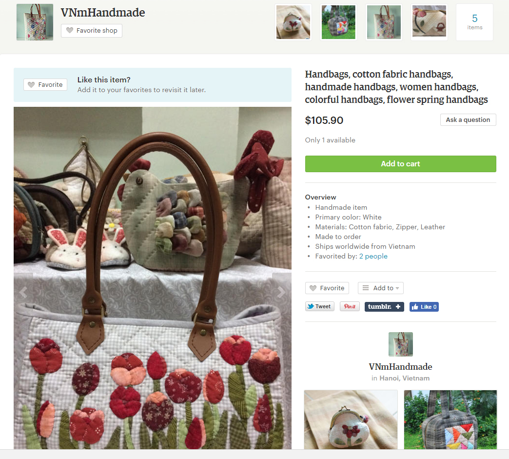 Cửa tiêm VNmHandmade. (Hình: Người Việt).