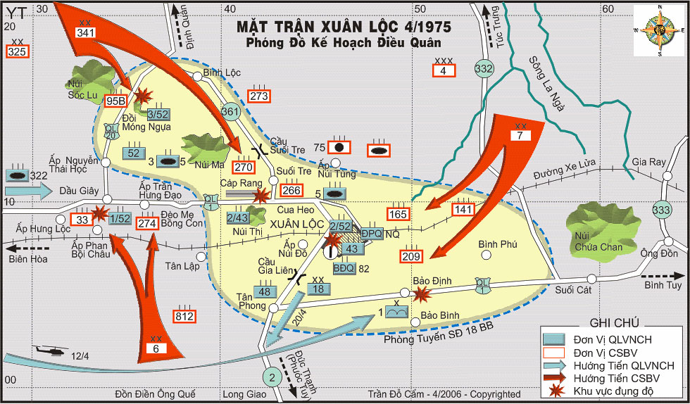 Sơ đồ mặt trận Xuân Lộc.