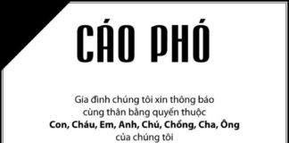 Cáo Phó Ông Nguyễn Mạnh Cường