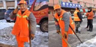 công nhân cụt chân câm điếc vẫn đi làm