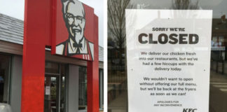 KFC tạm đóng cửa 750 cửa hàng vì thiếu gà