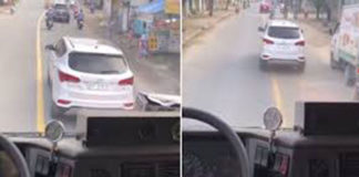 Xe cứu hỏa phải chạy sau ôtô bốn cây số vì không được nhường đường
