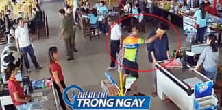 Đình chỉ công tác thượng úy công an CSVN tát nhân viên bán hàng