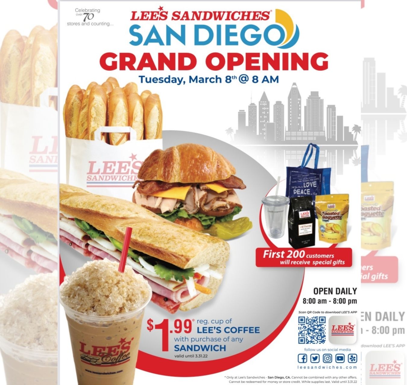 Lee's Sandwiches mở tiệm thứ 71 ở San Diego, thu hút cả ngàn người