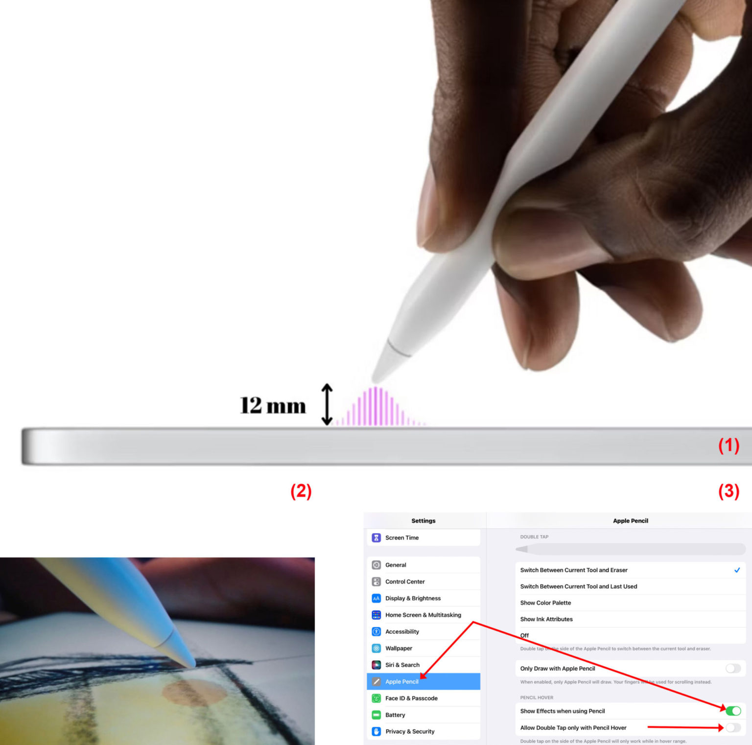 T nh N ng Apple Pencil Hover Tr n IPad Pro M2