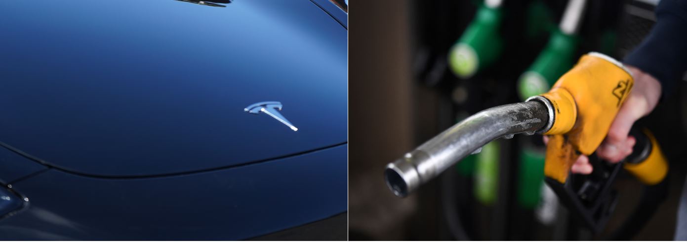 Một phụ nữ ở Anh cố gắng đổ xăng cho xe hơi điện Tesla