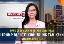 Hàng chục ngàn người xem livestream tên Trump bị “lột” khỏi Trung tâm Kennedy sau đêm giông bão