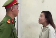 Thái Nguyên – Một bà bị bắt vì chửi, tát, cắn công an viên