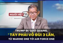 Trump đi ‘quờ quạng,’ tay phải vỗ đùi 3 lần, từ Marine One tới Air Force One