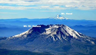 Mt. St. Helens and Mt. Hood