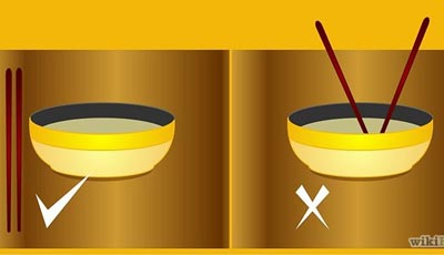 chopsticks in rice