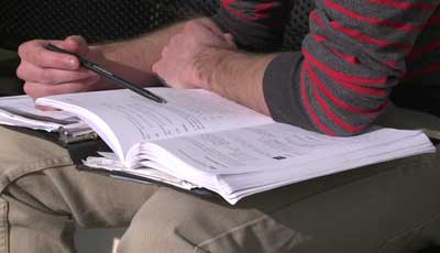 student studying
