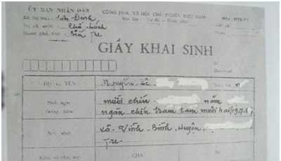 Vietnam Birth Certificate