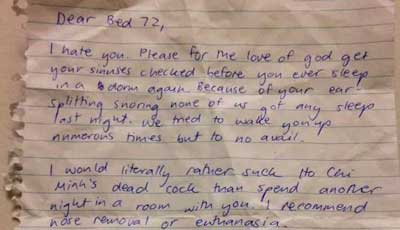 letter to snorer